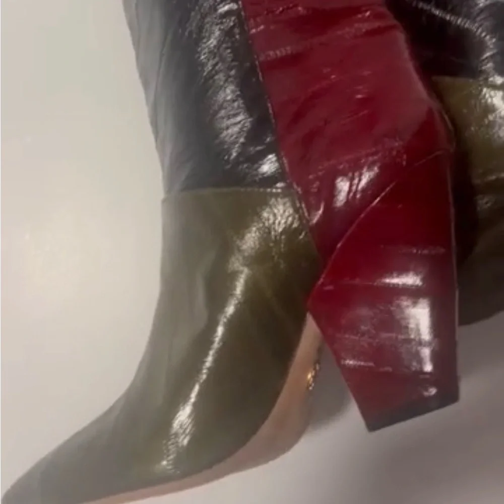 Tory Burch Lila Eel Skin Western Boot Size 10